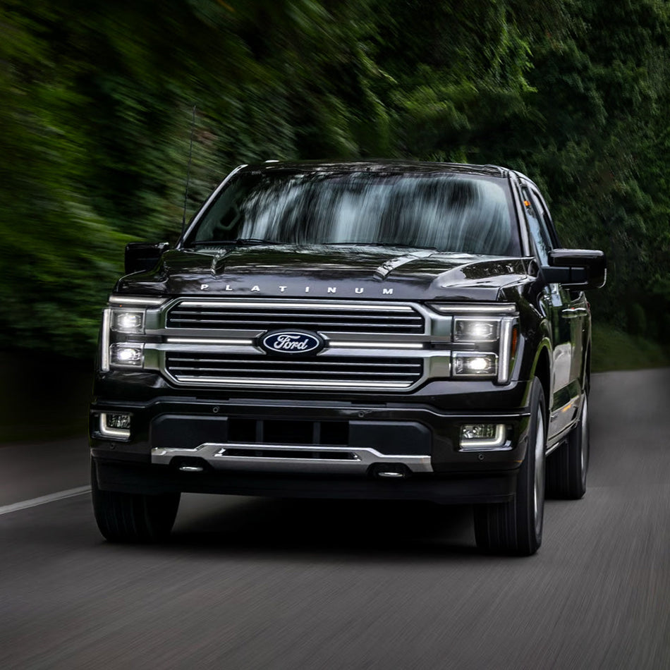 2024-2025 Ford F150 Platinum “Black Package” LED Grille Light Kit – White DRL Strip, IP67, Plug-and-Play Ready