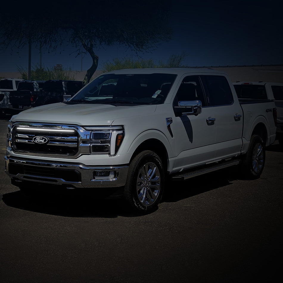 2024-2025 Ford F150 Lariat LED Grille Light Kit – White DRL Strip, IP67, Plug-and-Play Ready