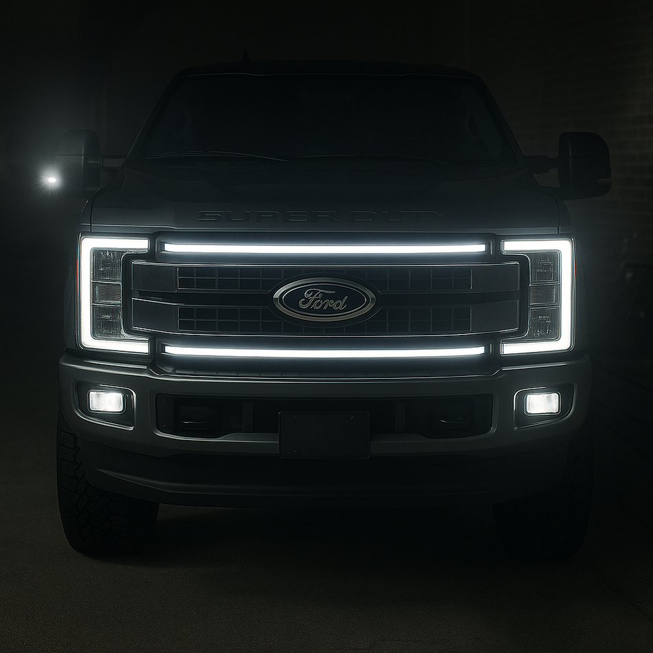 2017-2019 Ford Super Duty Platinum “Ghost” LED Grille Light Bar – F-250/350/450/550, IP67,