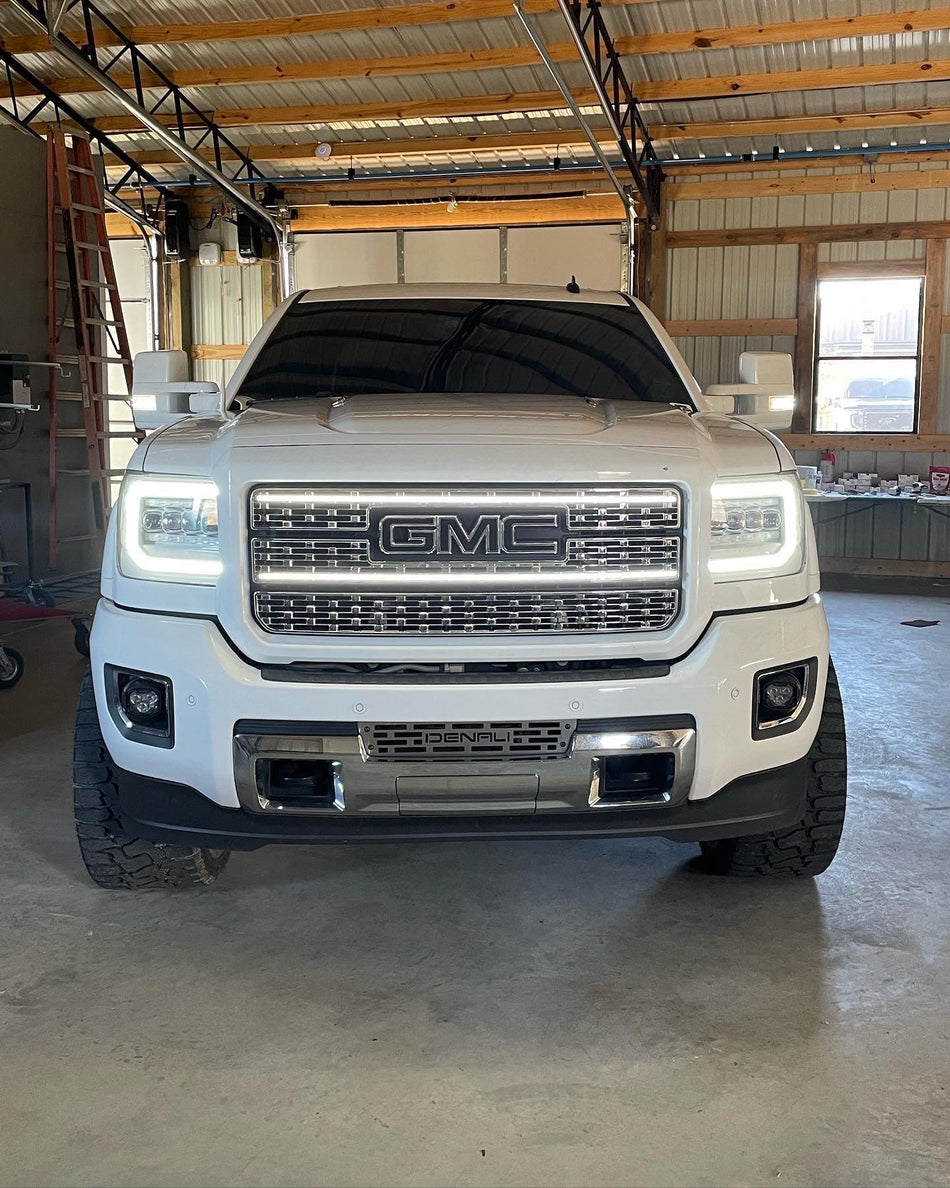2018-2019 GMC Sierra Denali 2500/3500 LED Grille Accent Bar – IP67 Waterproof, Plug-and-Play Ready Install