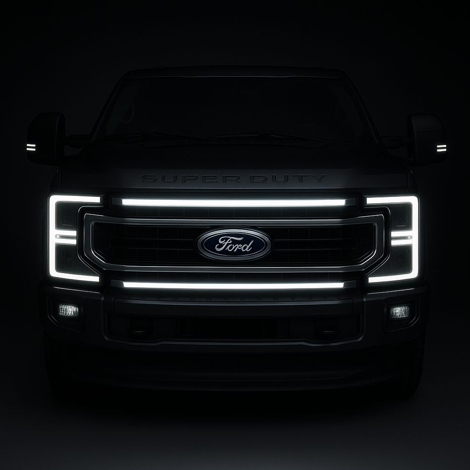 2021-2022 Ford F-250/F-350/F-450/F-550 LED Grille Light Kit – Non-High-Flow, KR/STX/XLT/Platinum, IP67