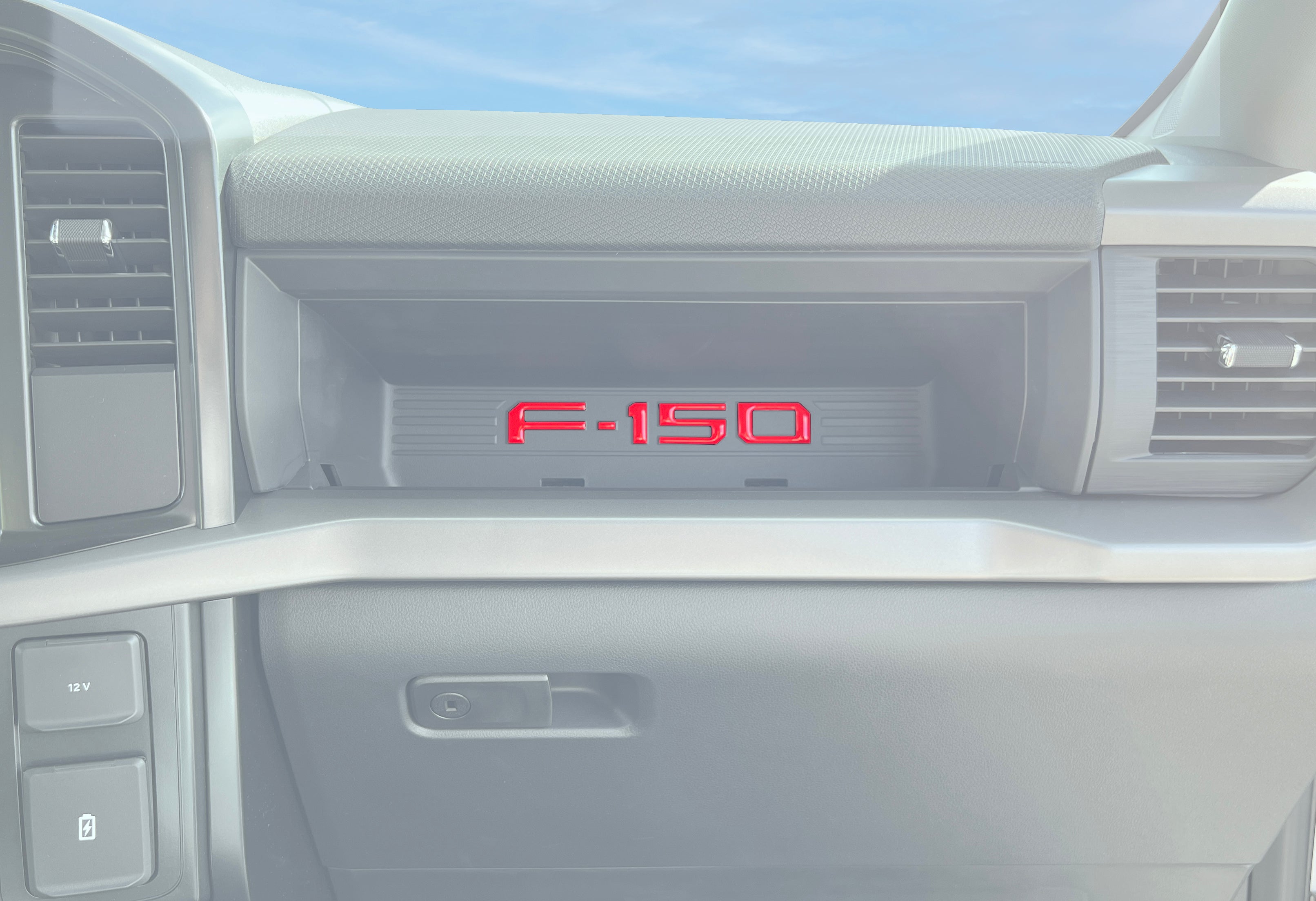 Passenger Cubby Letter Overlays Fits 2021-2026 Ford F-150 XL/STX ...