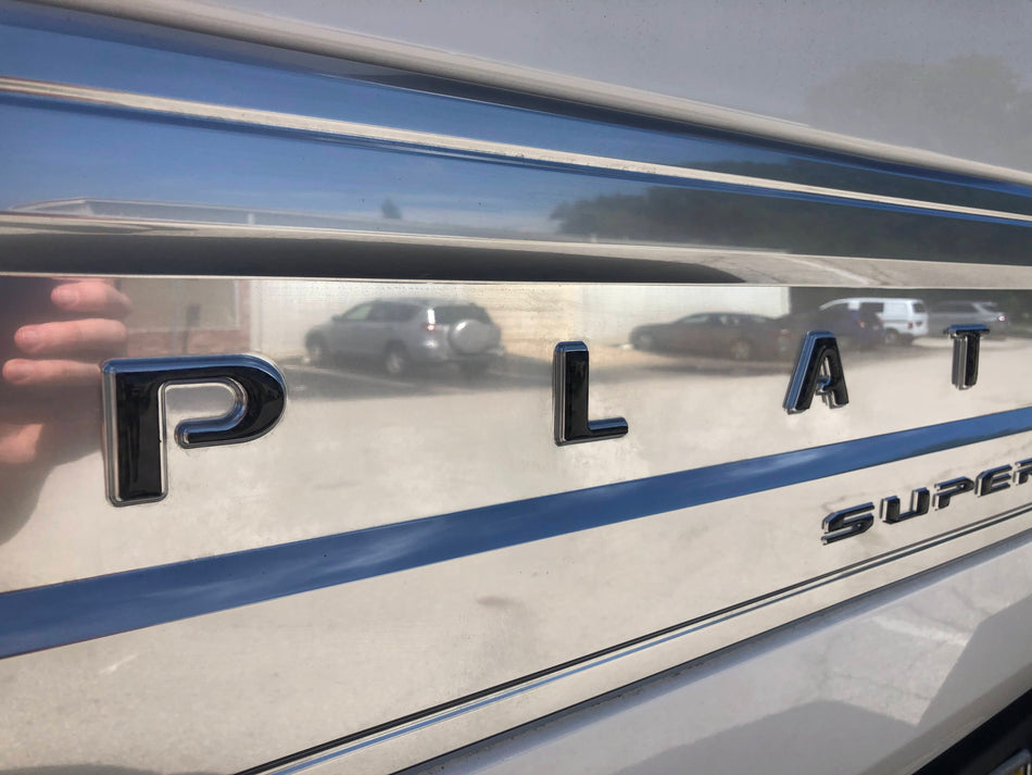 Platinum Tailgate Letter Overlays Fits 2020-2022 Ford Super Duty