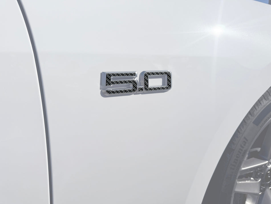5.0 Emblem Inserts Fits 2024-2026 Ford Mustang