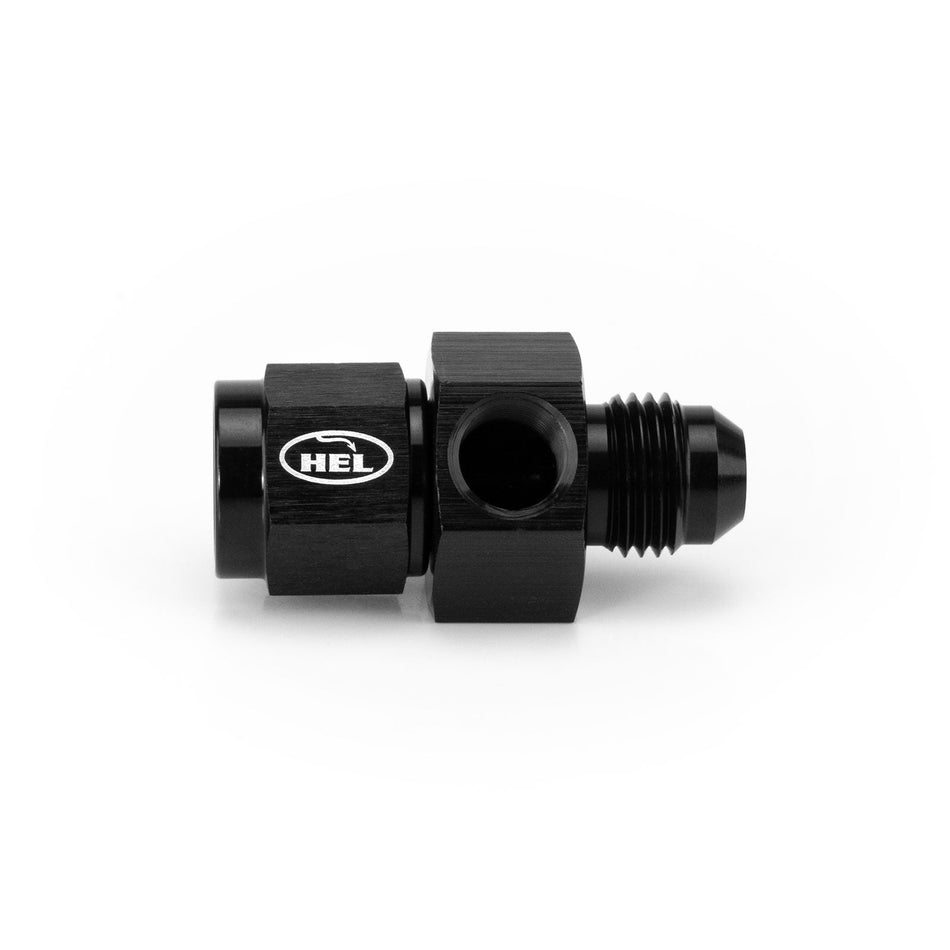 AN6 Female to AN6 Male Straight Adapter with 1/8" NPT Sensor Port HEL Aluminium