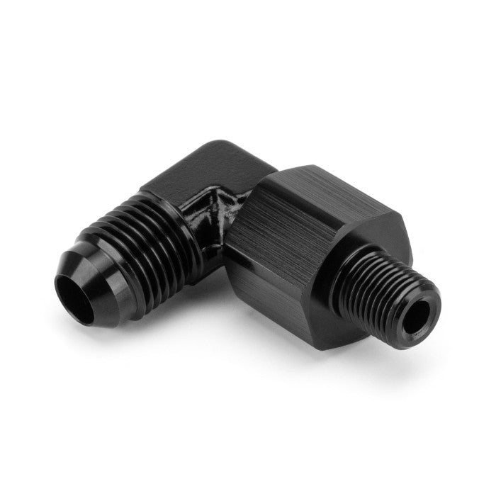 AN6 to 1/8" NPT Male-Male 90° Elbow Swivel Adapter HEL Aluminium