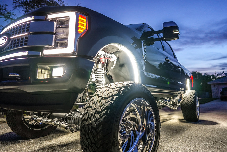 Fender-Well “Ghost” LED Light Kit – 4-Piece, Fits U.S. Full-Size Trucks w/ Plastic Liners, IP68, T52 Aluminum