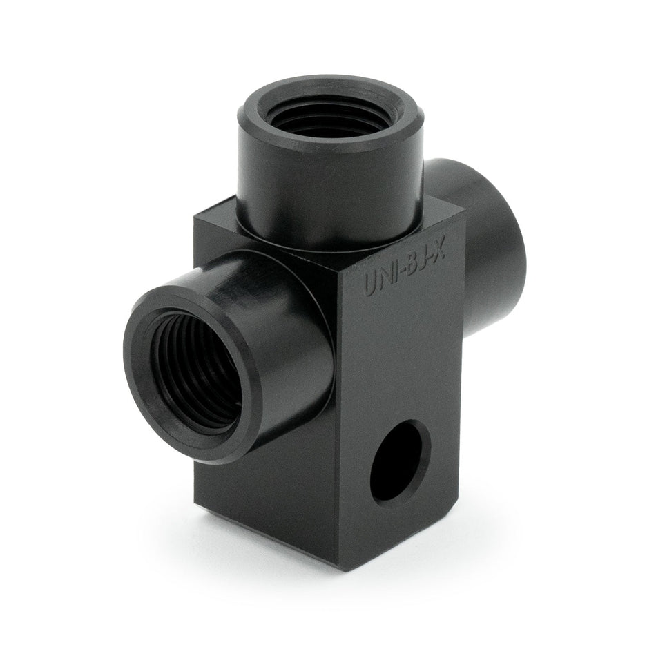 AN3 Female T-Piece Adapter with 6mm Mounting Hole HEL Aluminium